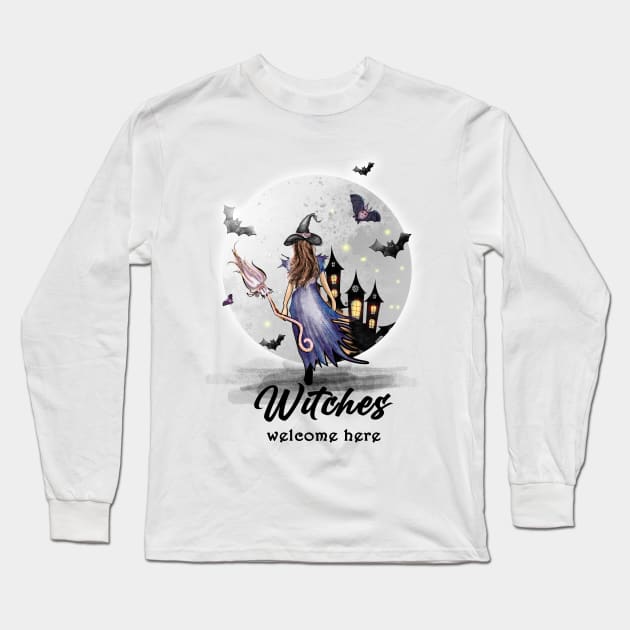 witches welcome Long Sleeve T-Shirt by MZeeDesigns